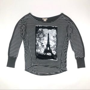 Arden B. Slouchy Stripe Paris Graphic Tee